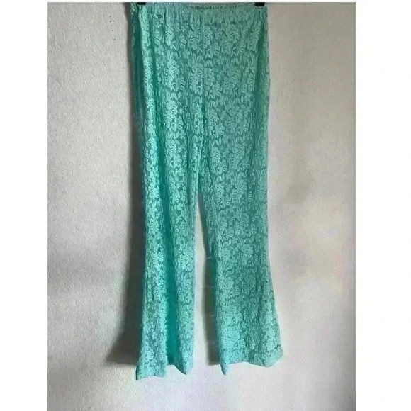 Free People Intimately All Day Lace Floral Sheer Flare Coquette Boho Trousers S - Picture 2 of 10